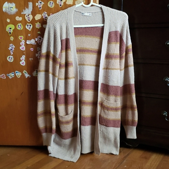 Brown Tan Yellow Cardigan - Picture 1 of 3